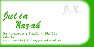 julia mazak business card